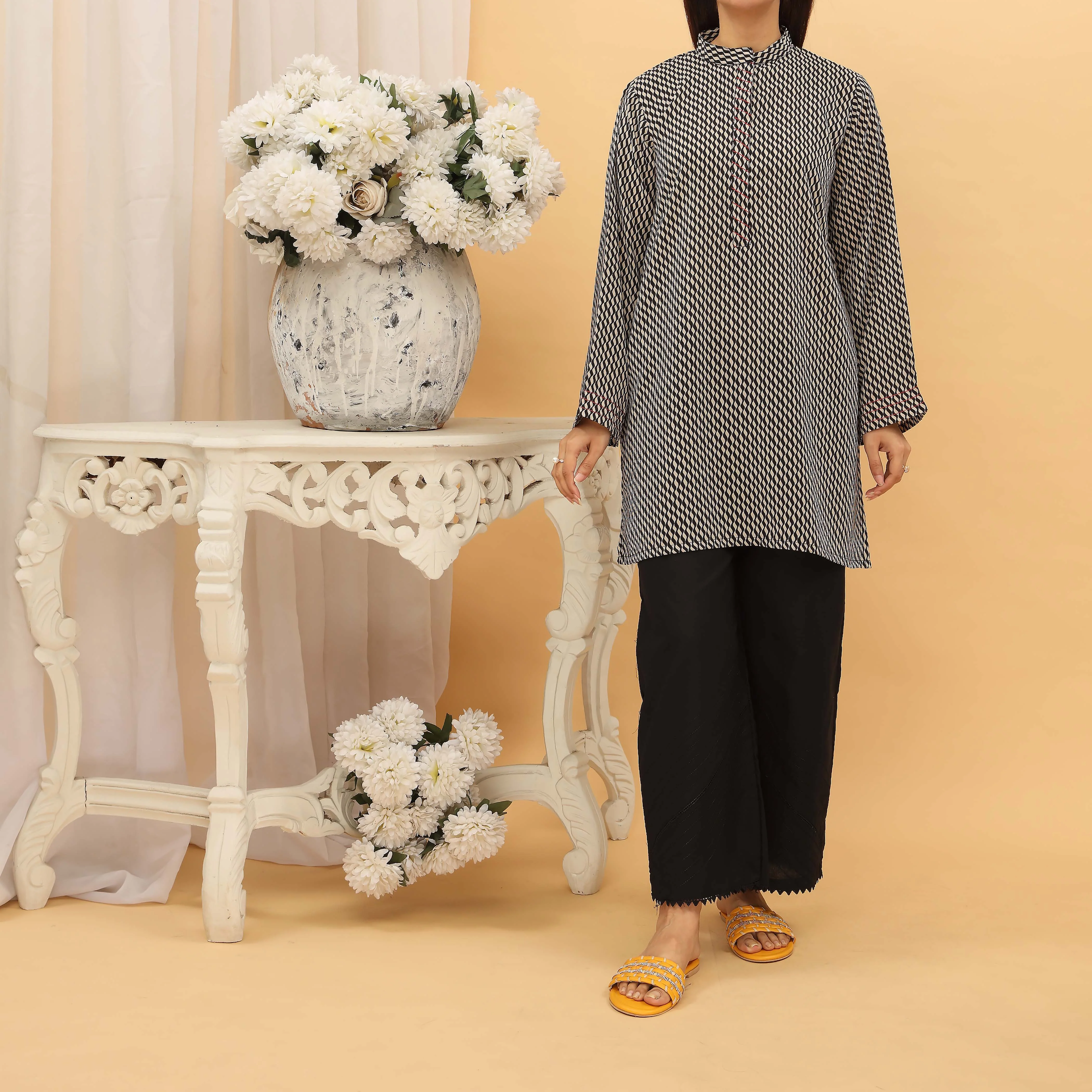 1PC- Digital Printed Grip Silk Shirt PS5316