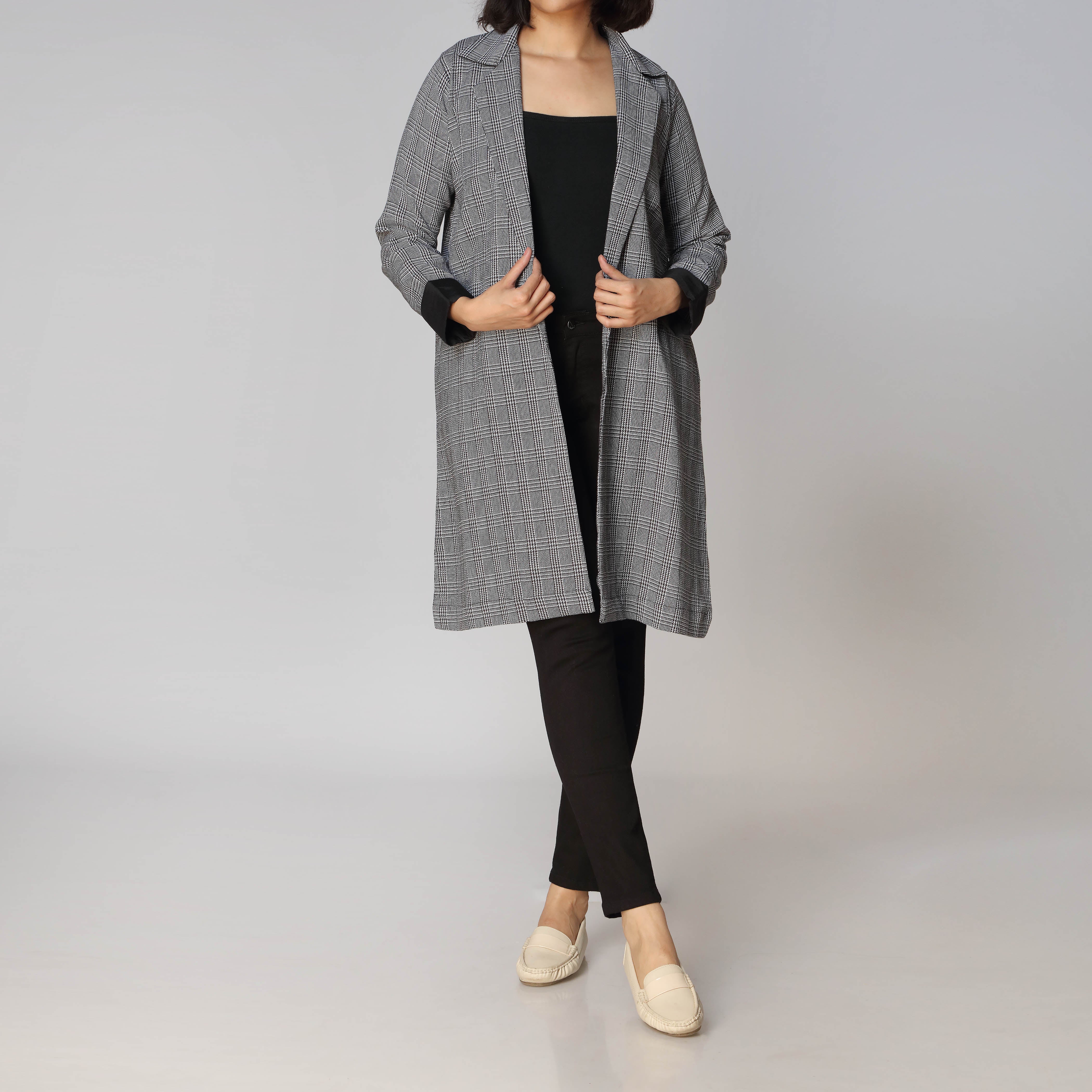 1PC- Flannel Checkered Coat PW2325