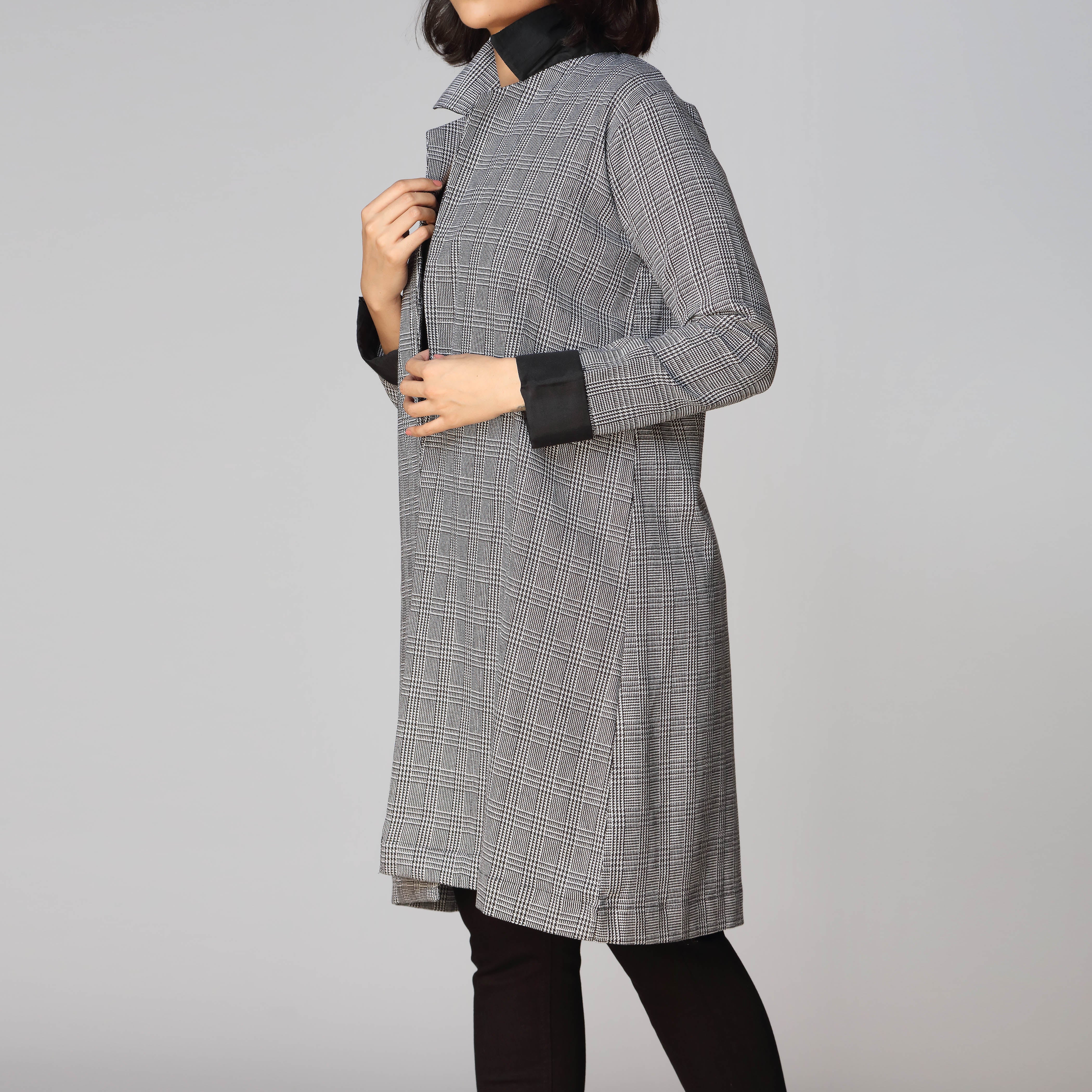 1PC- Flannel Checkered Coat PW2325 - Image 2