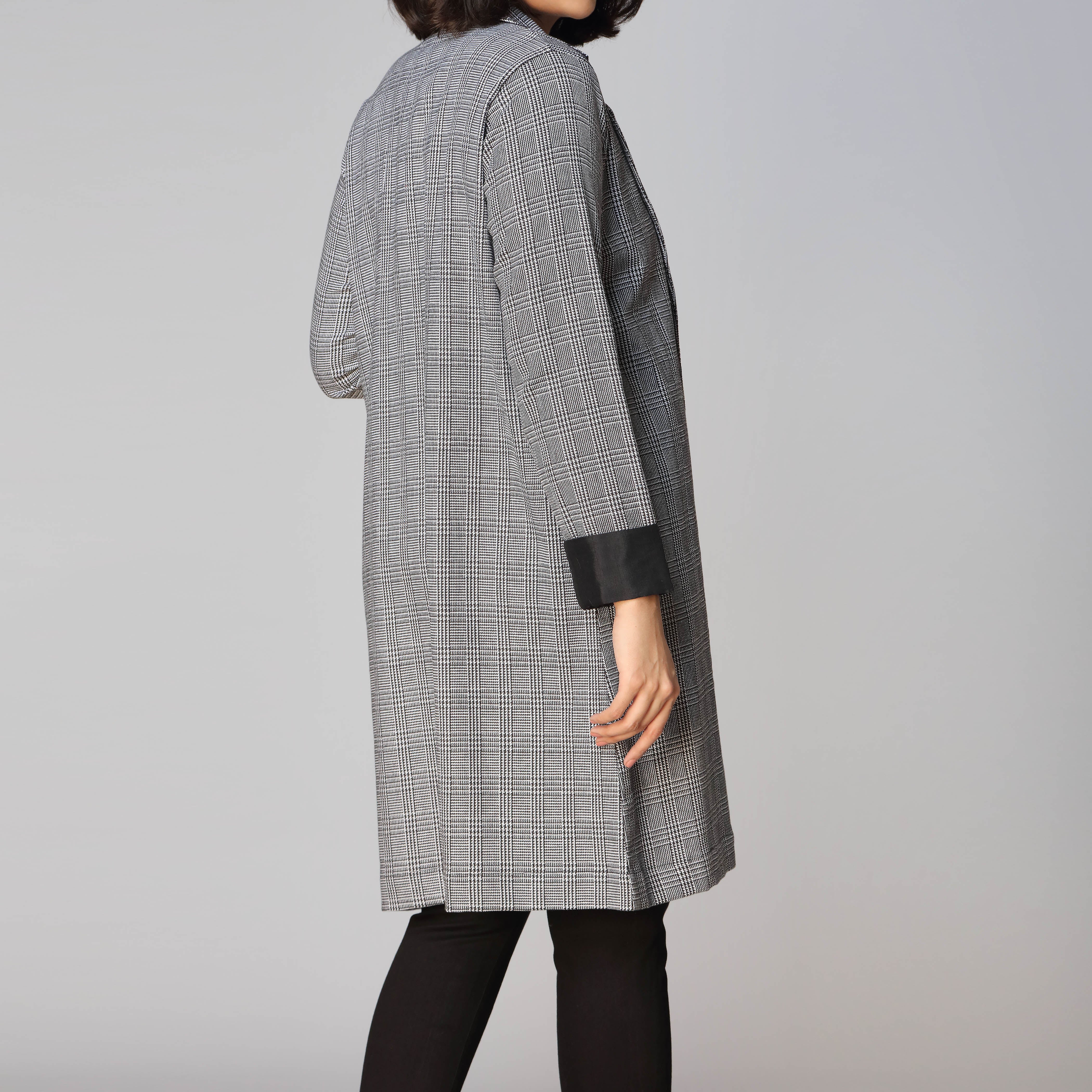 1PC- Flannel Checkered Coat PW2325 - Image 3