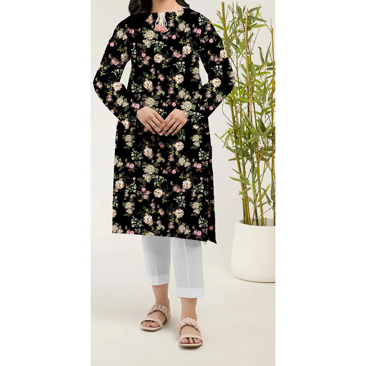 1PC- Unstitched Digital Printed Blended Cotton Shirt US5063