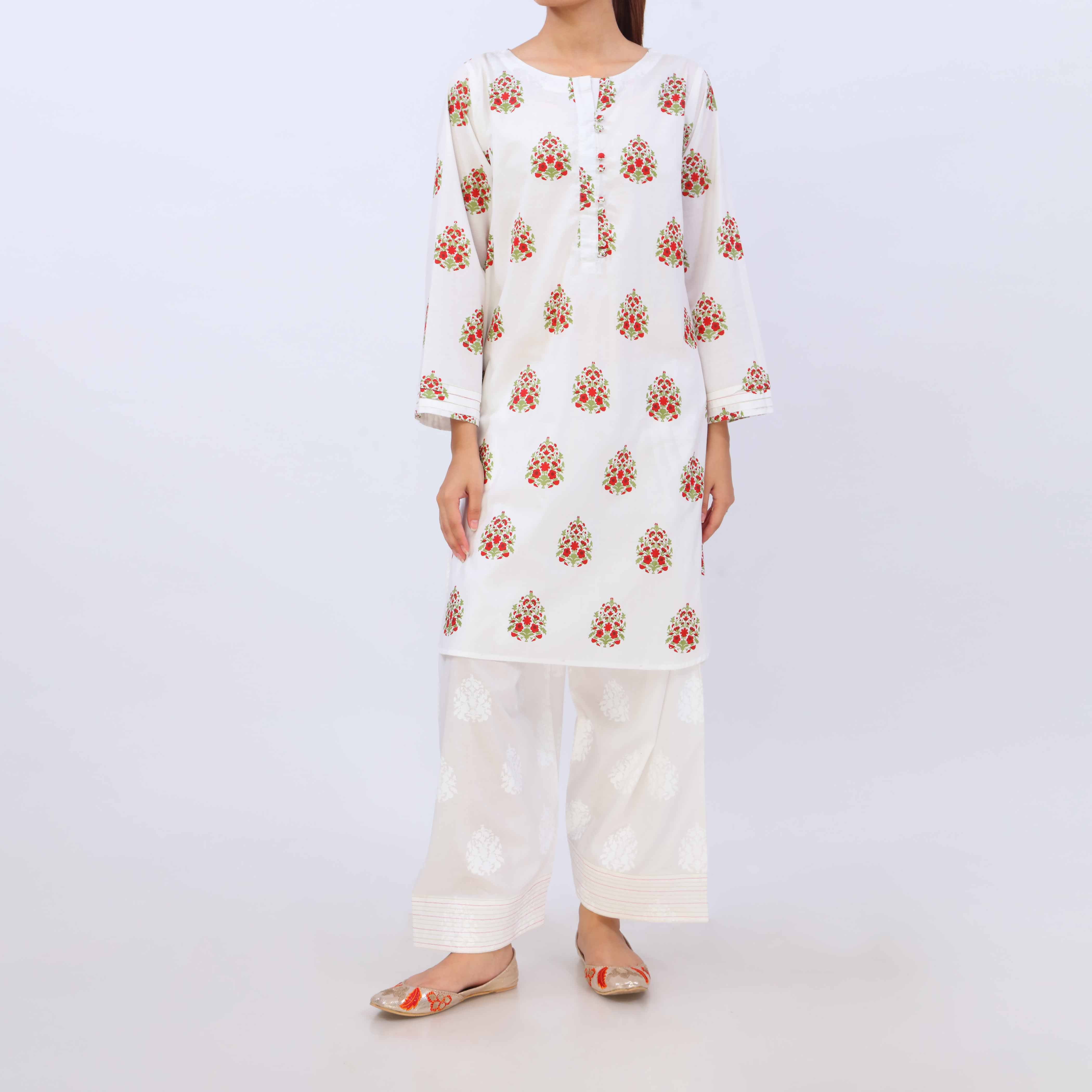 2 PC- Cotton Cambric Printed Suit PS5401