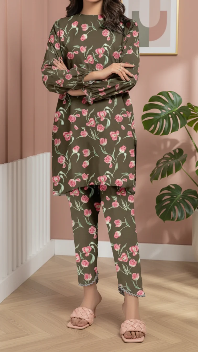 2PC Unstitched Printed Suit US5518