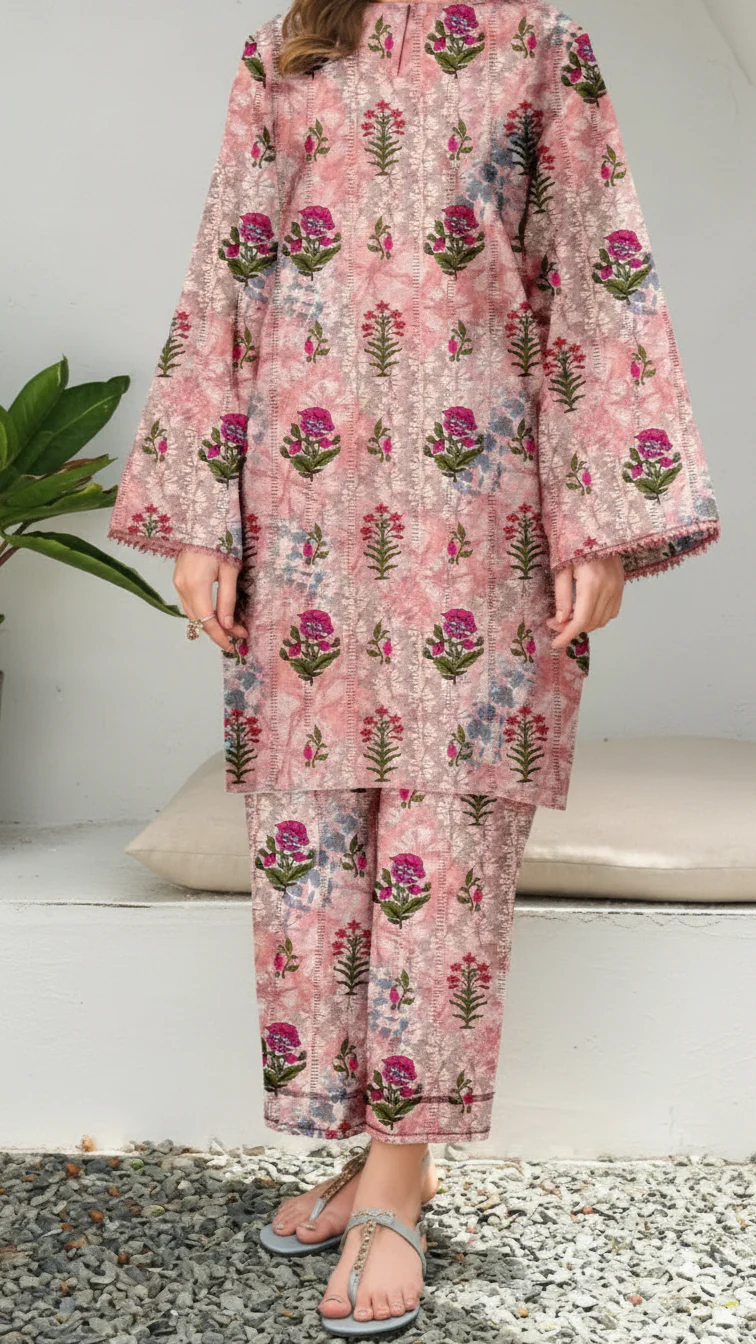 2 PC Unstitched Slub Khaddar Suit UW5035