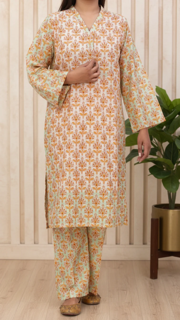 2PC- Cotton Cambric Printed Suit PW5066