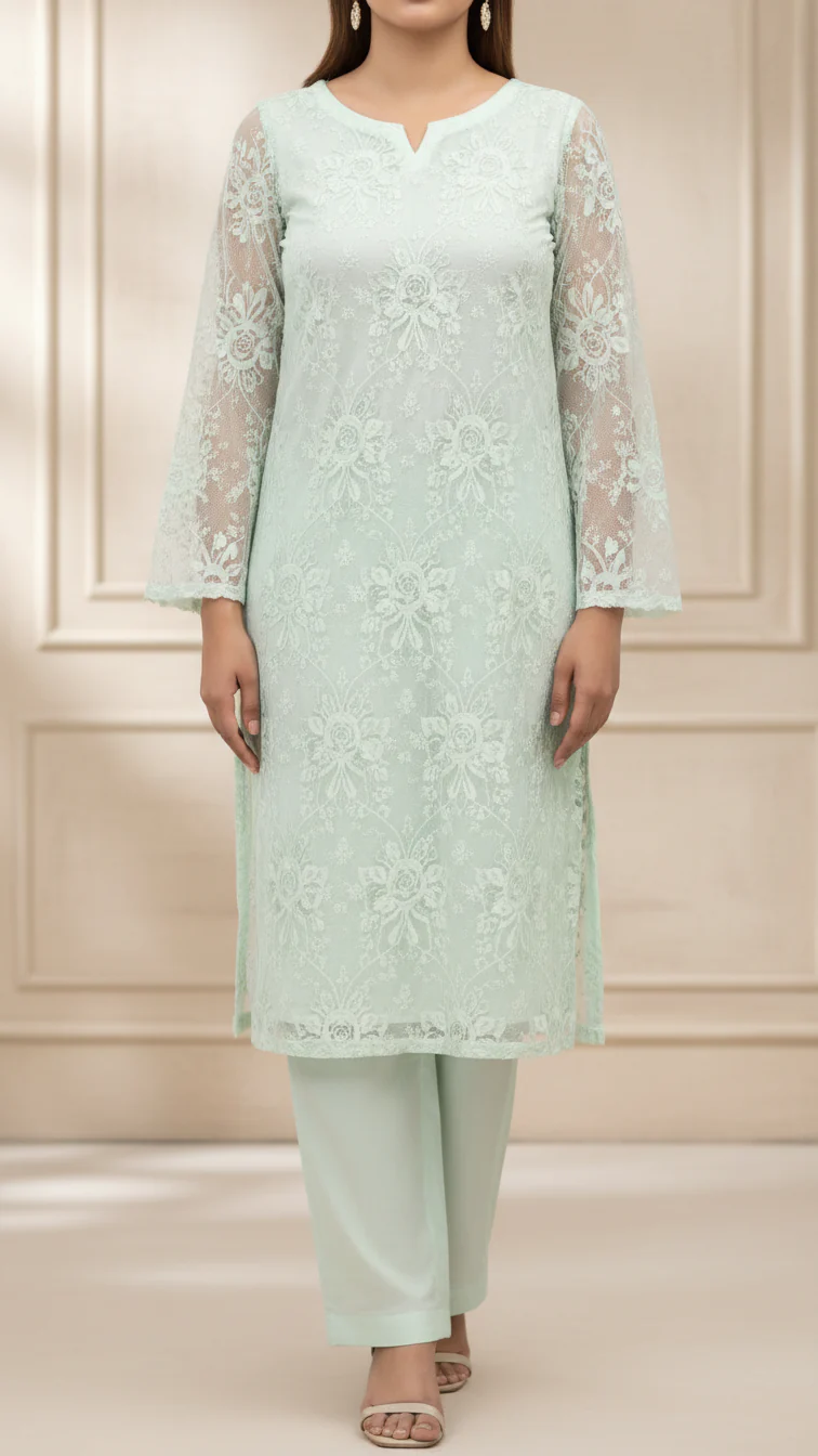 2PC- Embellished Net Co-ord Set PF5008