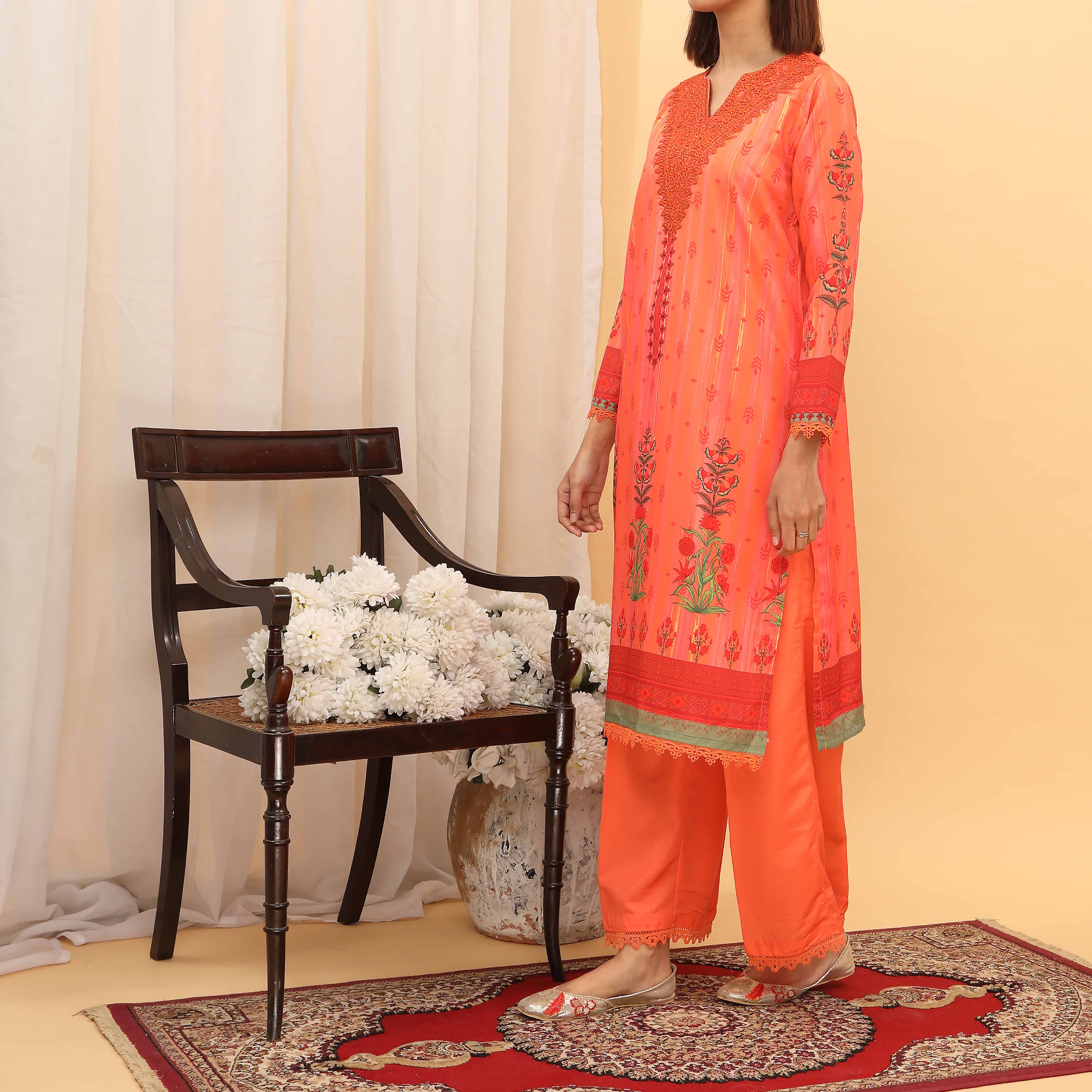 2PC- Intermix Cotton Suit PS5255 - Image 2