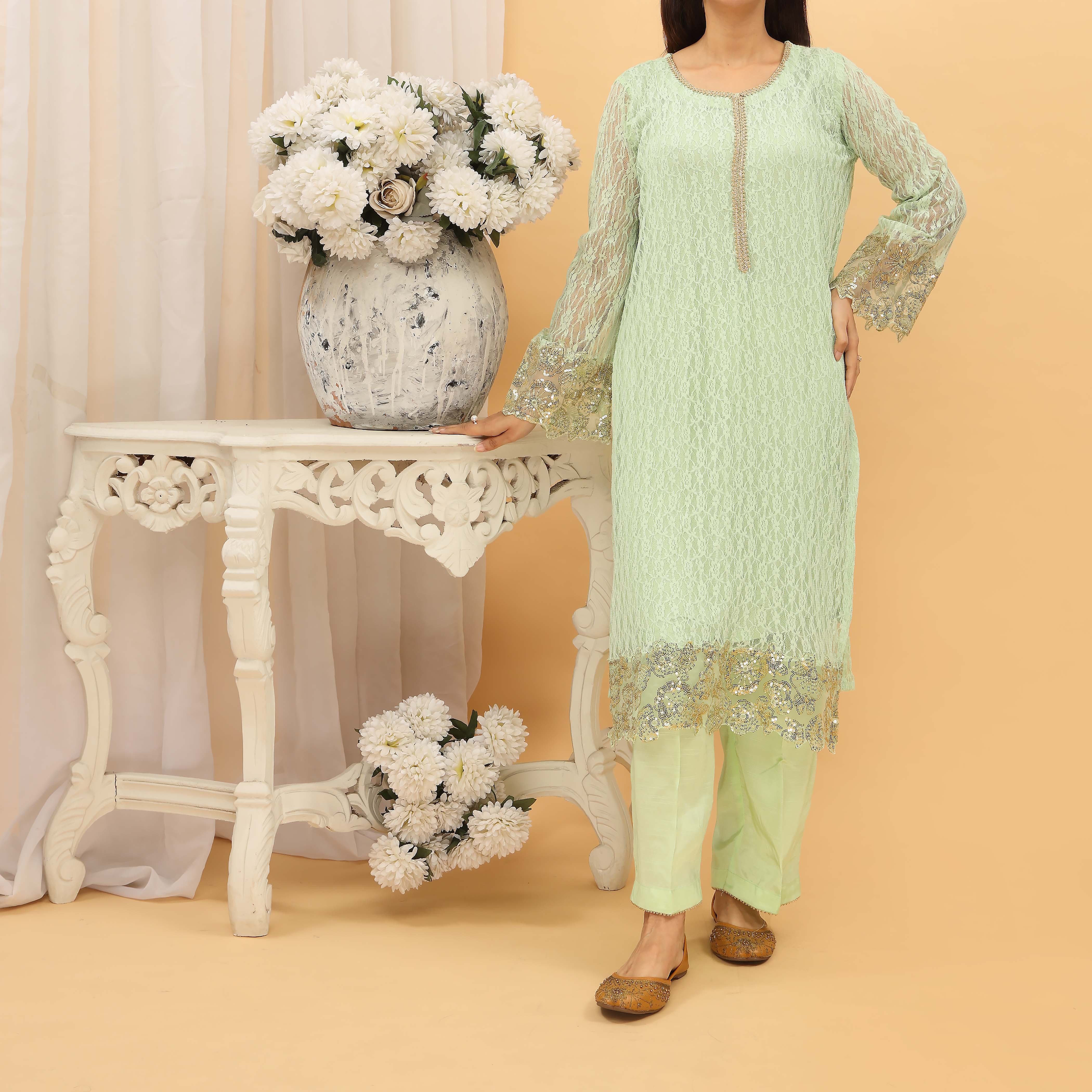 2PC- Lace Net Suit PS4959