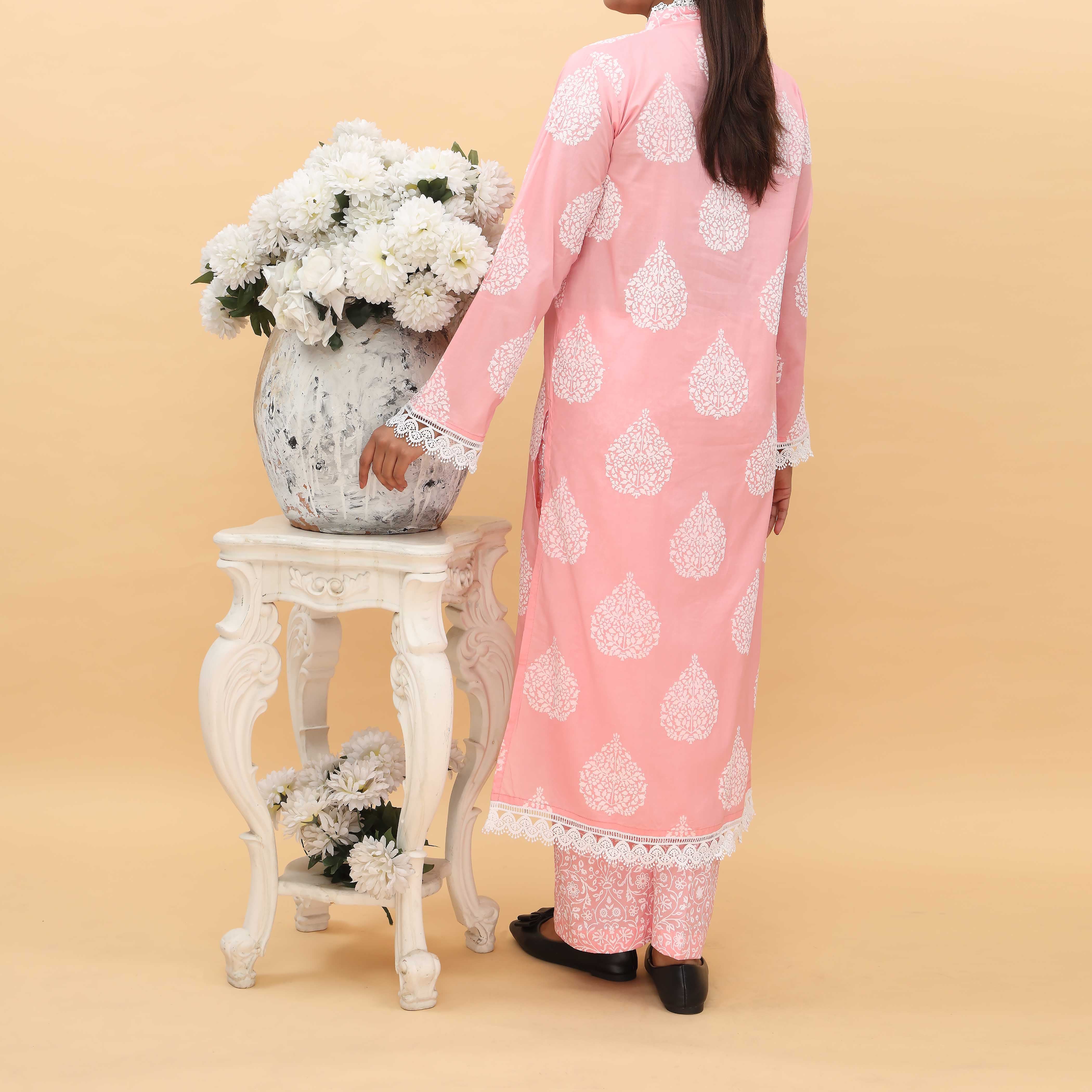 2PC- Printed Cambric Cord Set PS5098 - Image 3