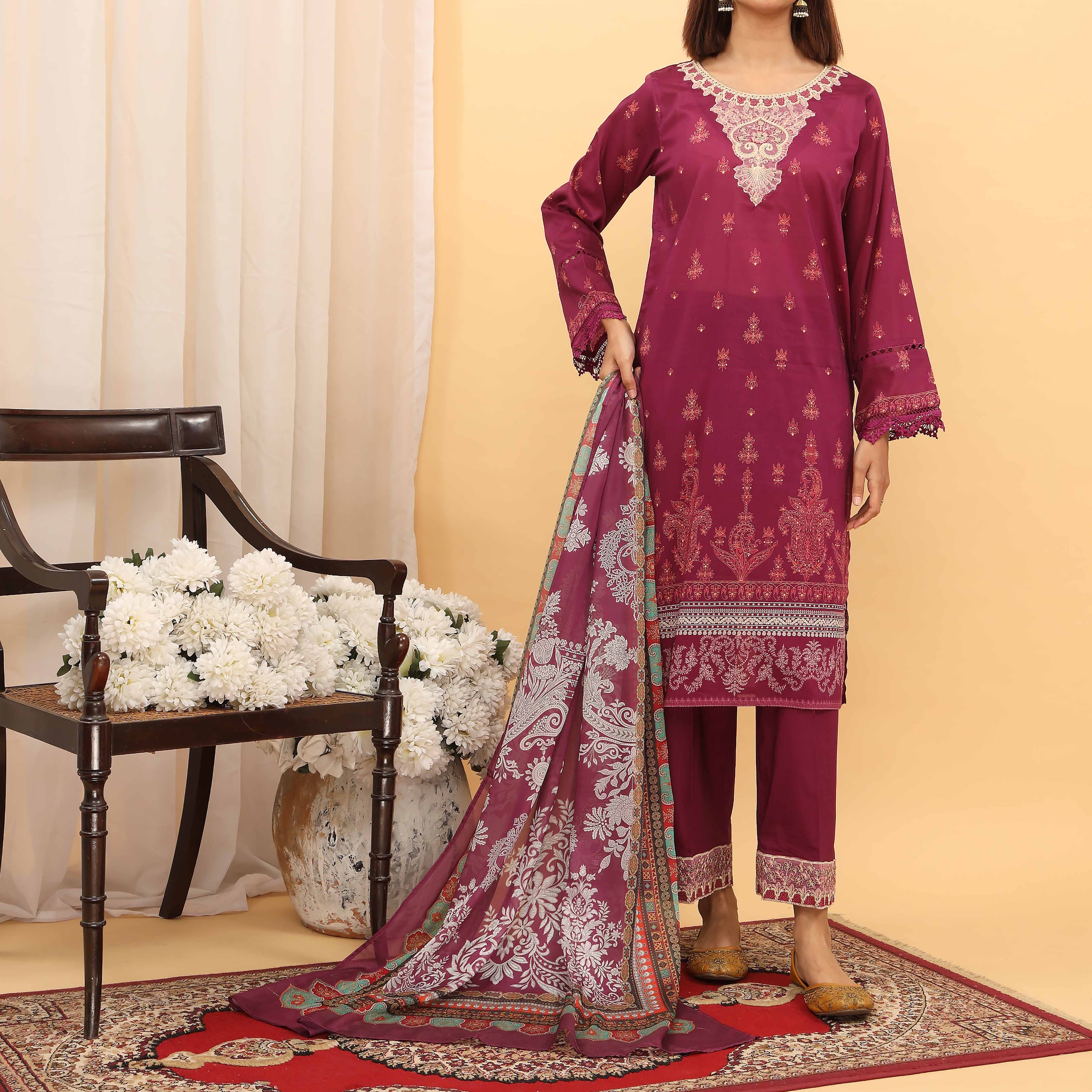 3PC- Digital Printed Lawn Suit PS5181