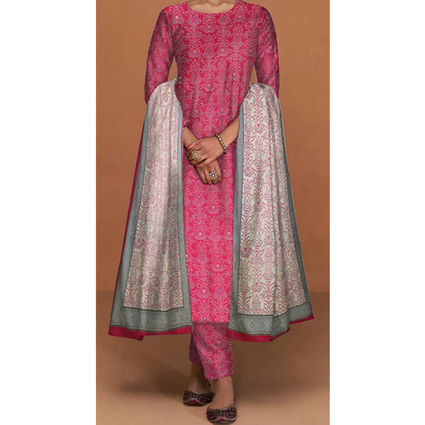 3PC- Unstitched Digital Printed Khaddar Suit PW4418