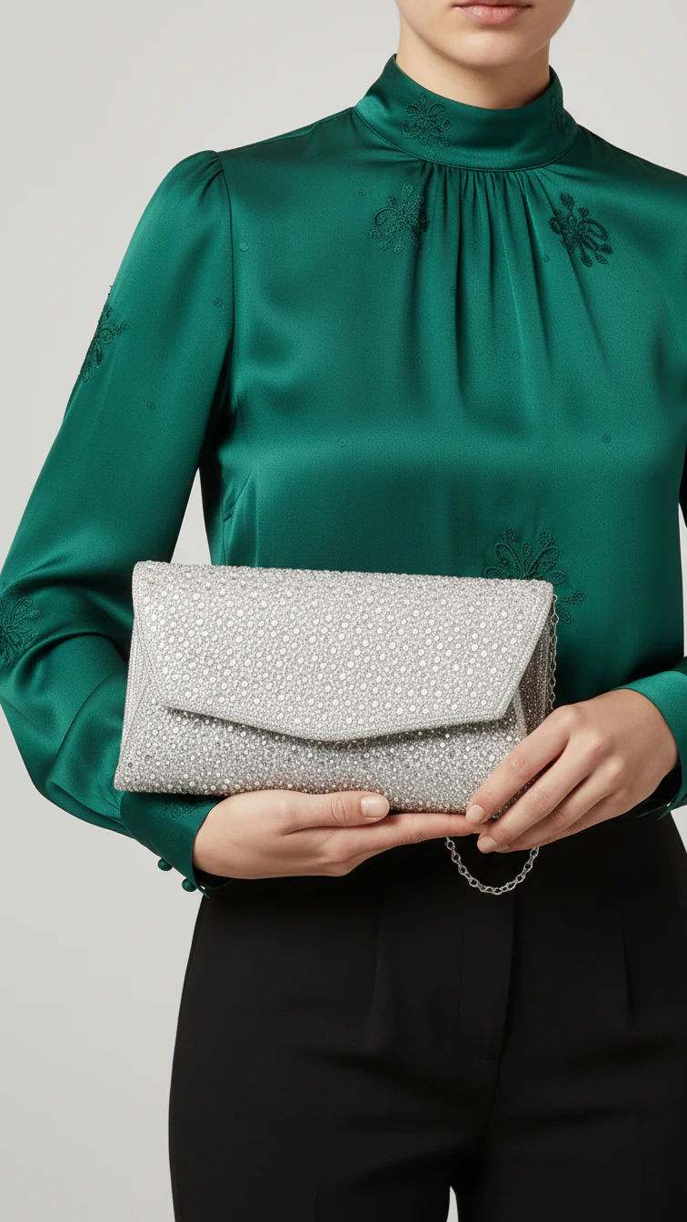 AB Silver Bridal Clutch P24323