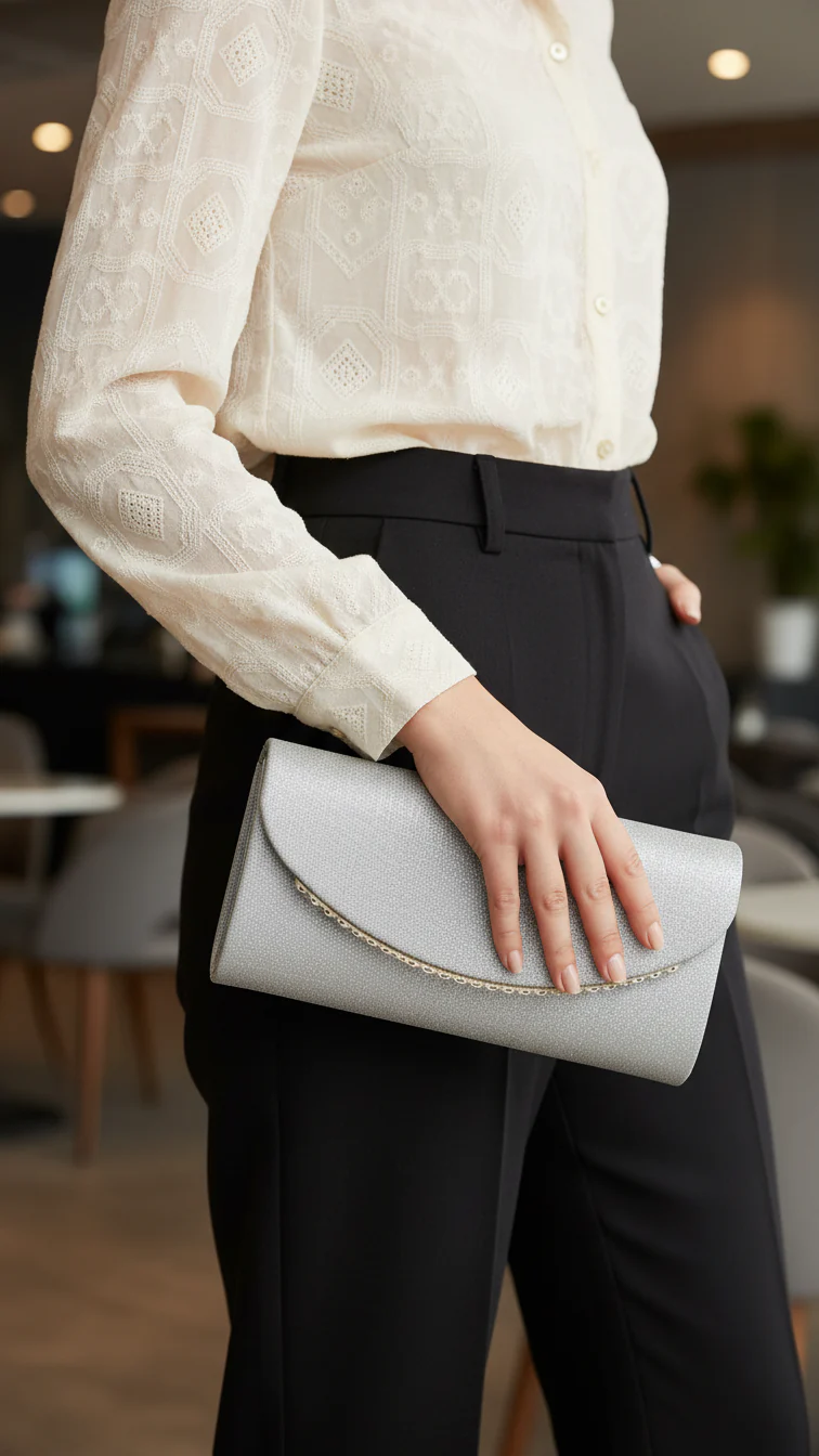 Beige Fancy Clutch P24168