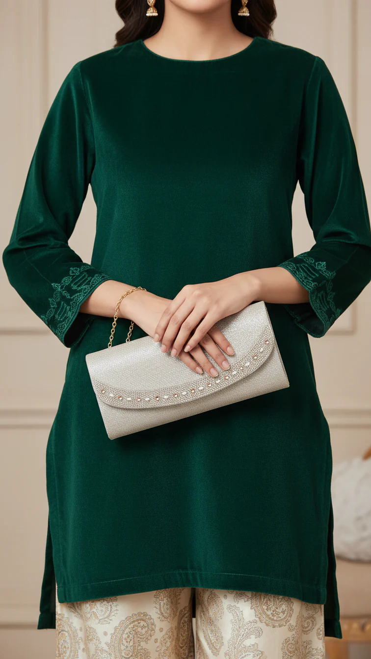 Beige Fancy Clutch P24176