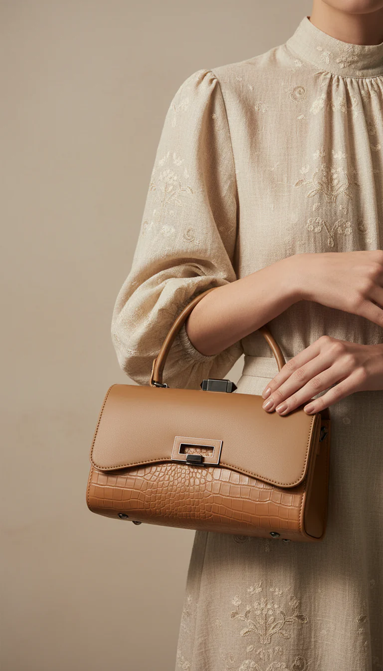 Beige Formal Hand Bag For Women P36465