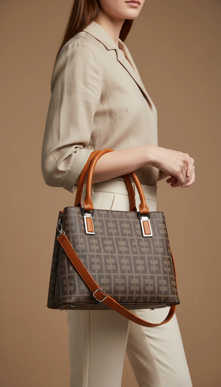 Beige Formal Hand Bag For Women P36533