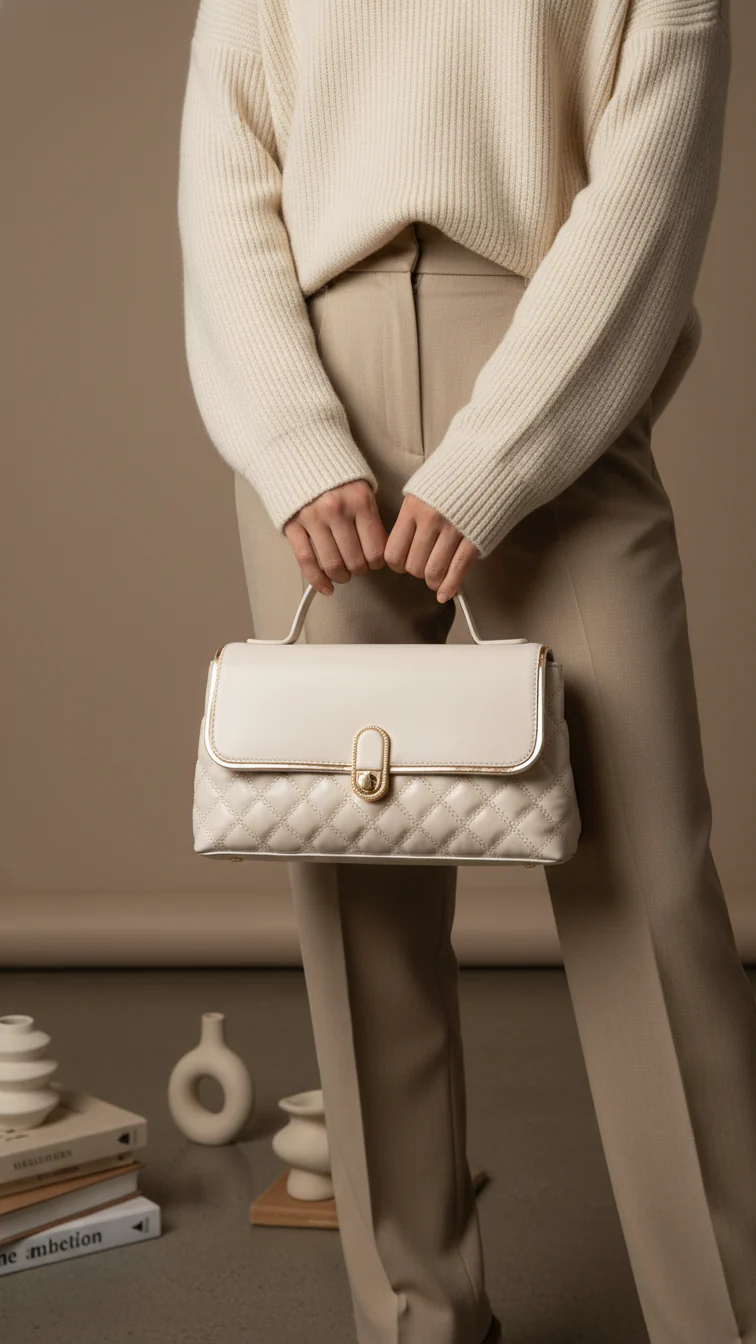 Beige Formal Hand Bag P55865
