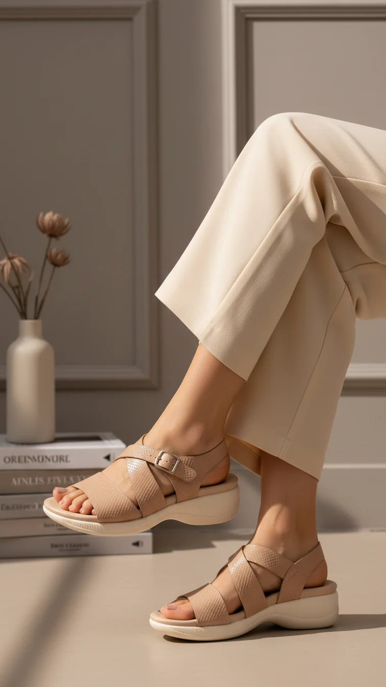 Beige Formal Sandal For Ladies PU0629