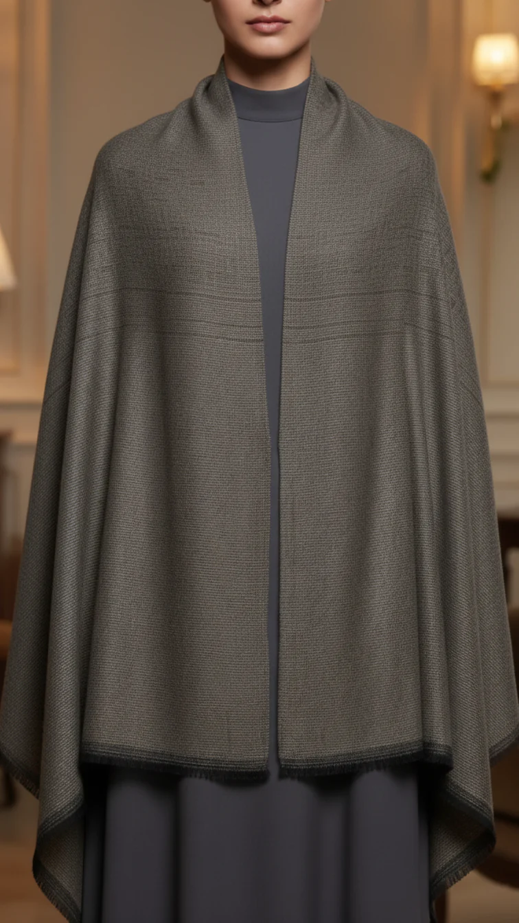 Beige Winter Cape shawl PW5913