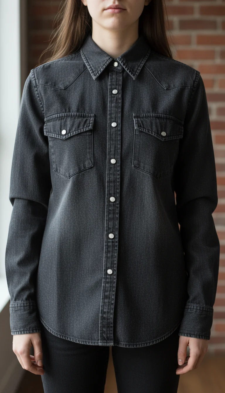 Black Denim Top PP6047