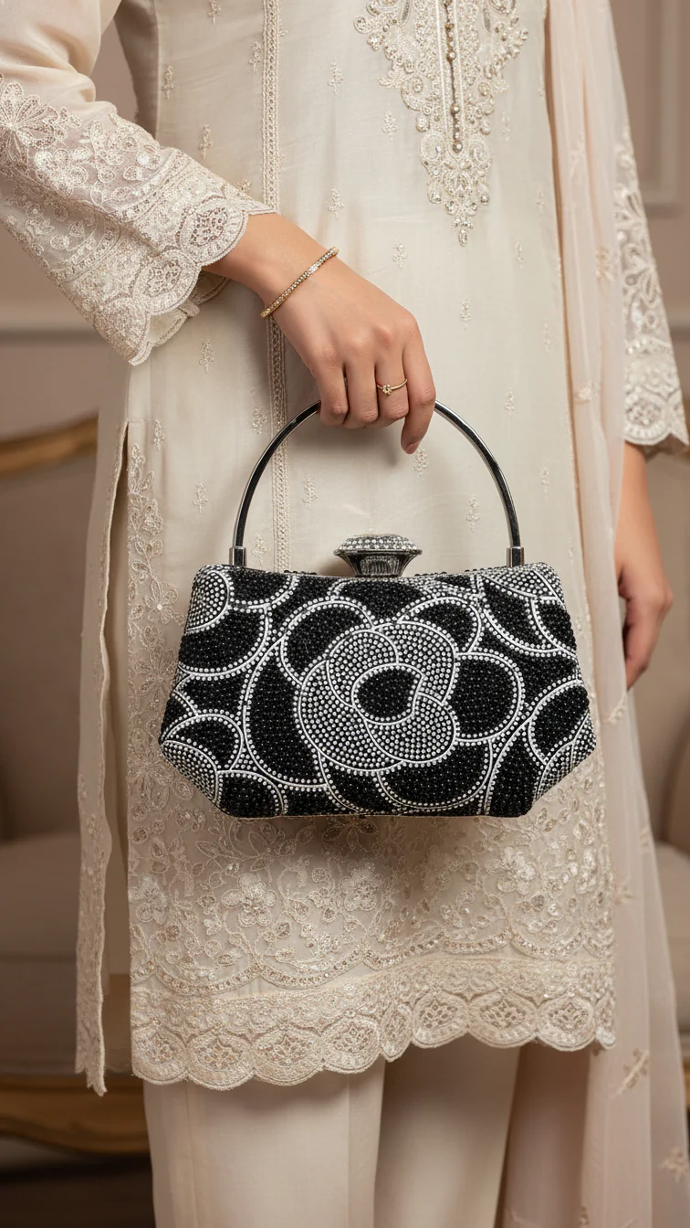 Black Bridal Clutch p24252