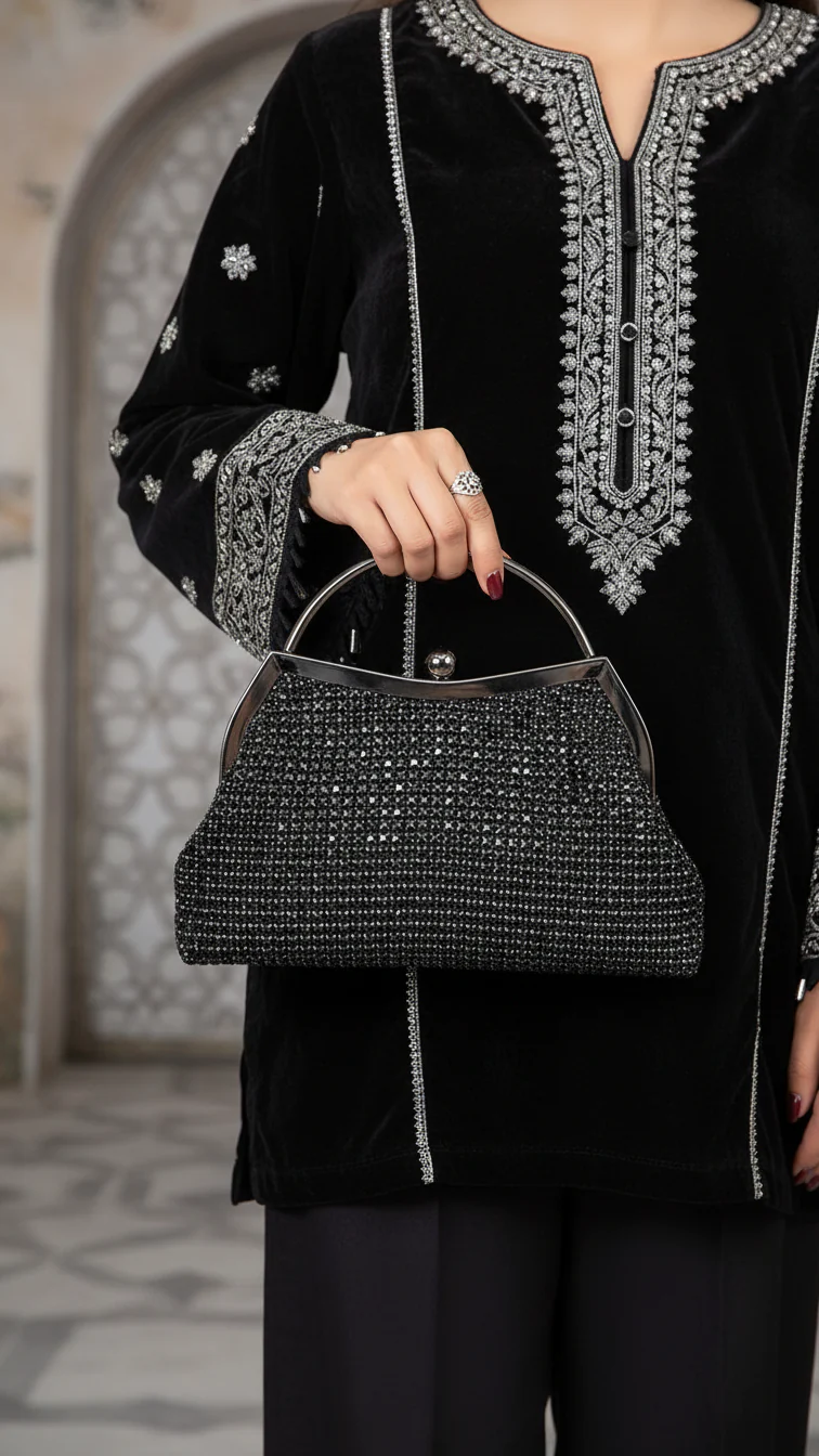Black Bridal Clutch P24313