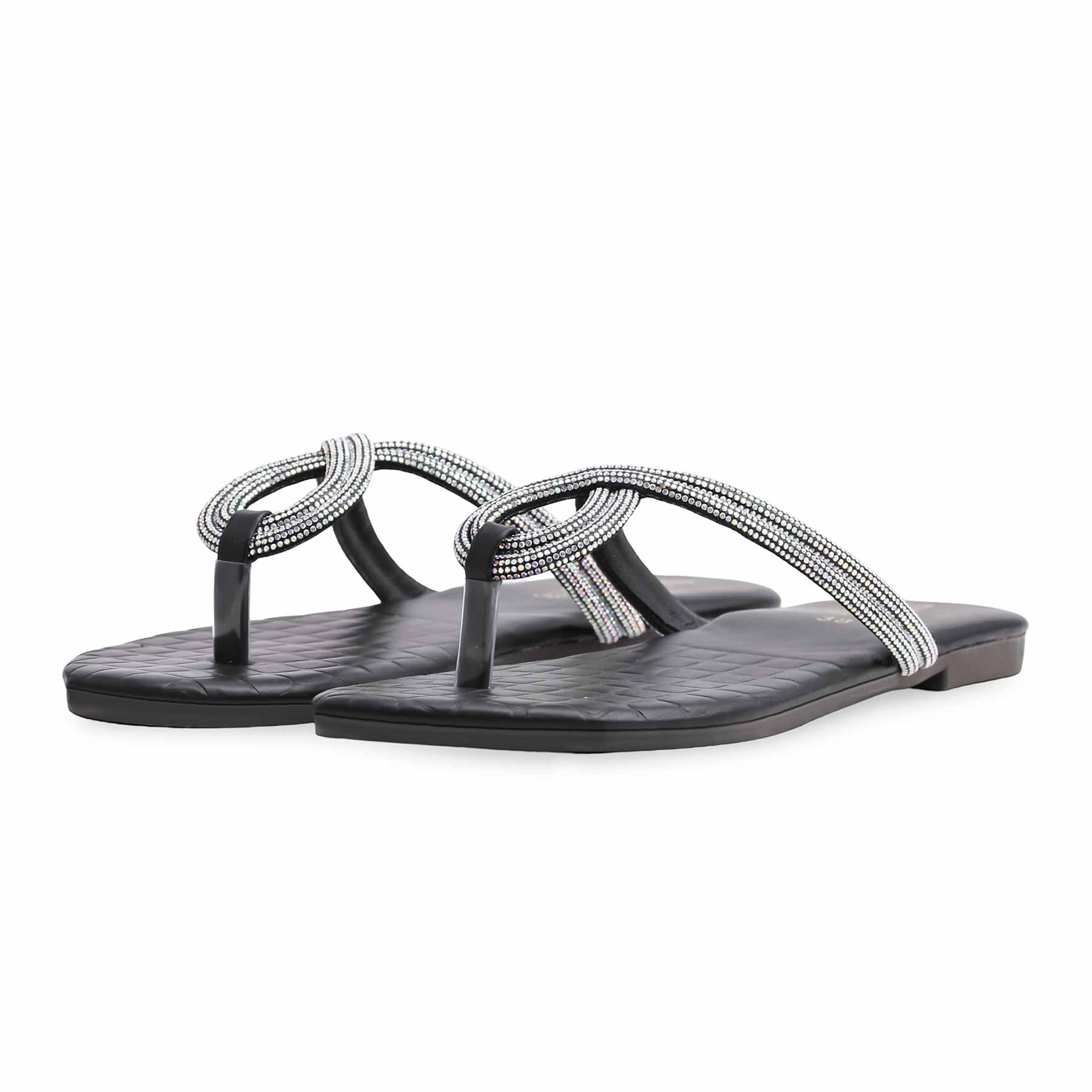 Black Casual Chappal CL1934 - Image 2