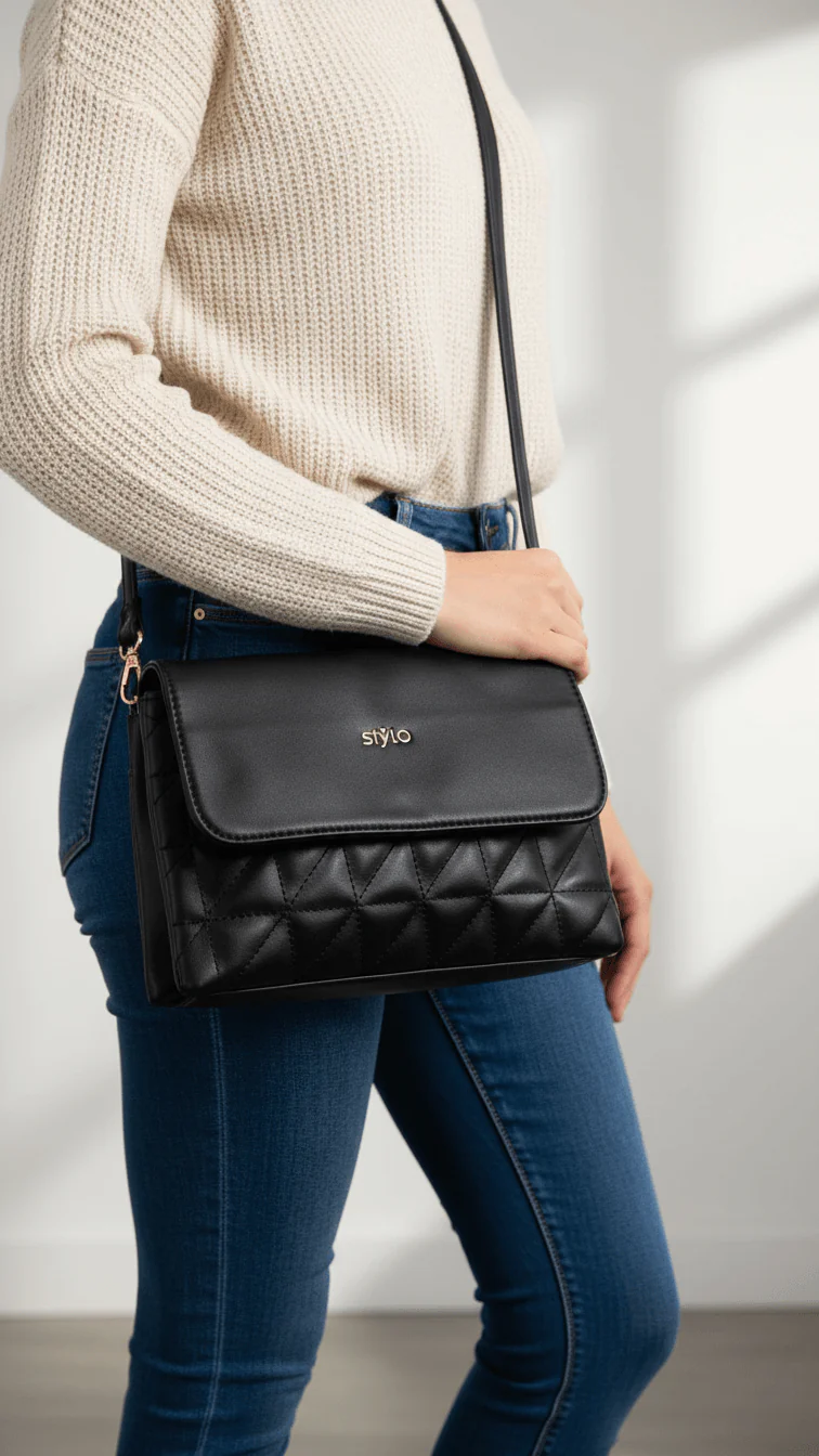 Black Casual Pouch For Ladies P97641
