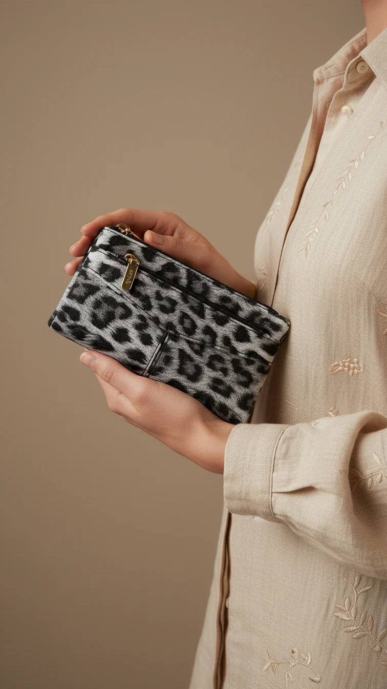 Black Casual Pouch For Ladies P97687