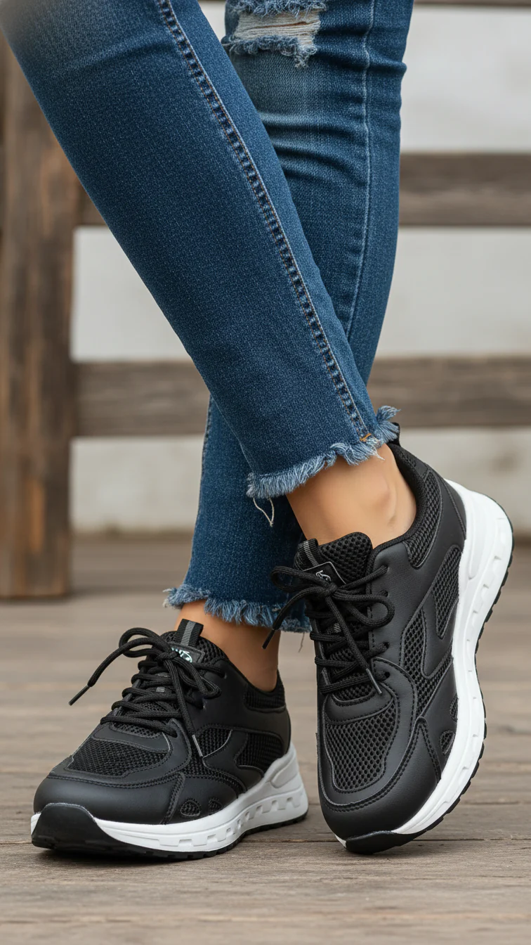 Black Casual Sneaker For Ladies AT7379