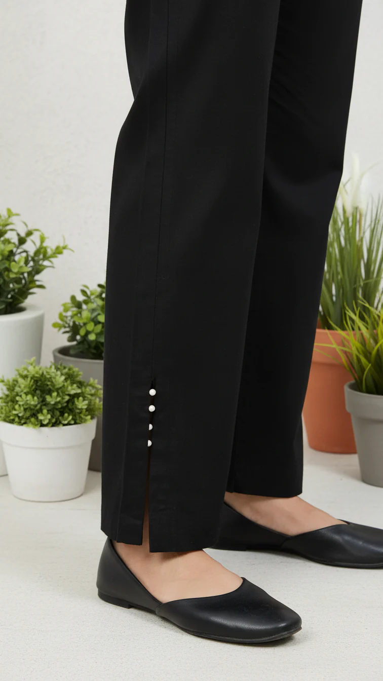 Black Dyed Khaddar Trouser PL5145