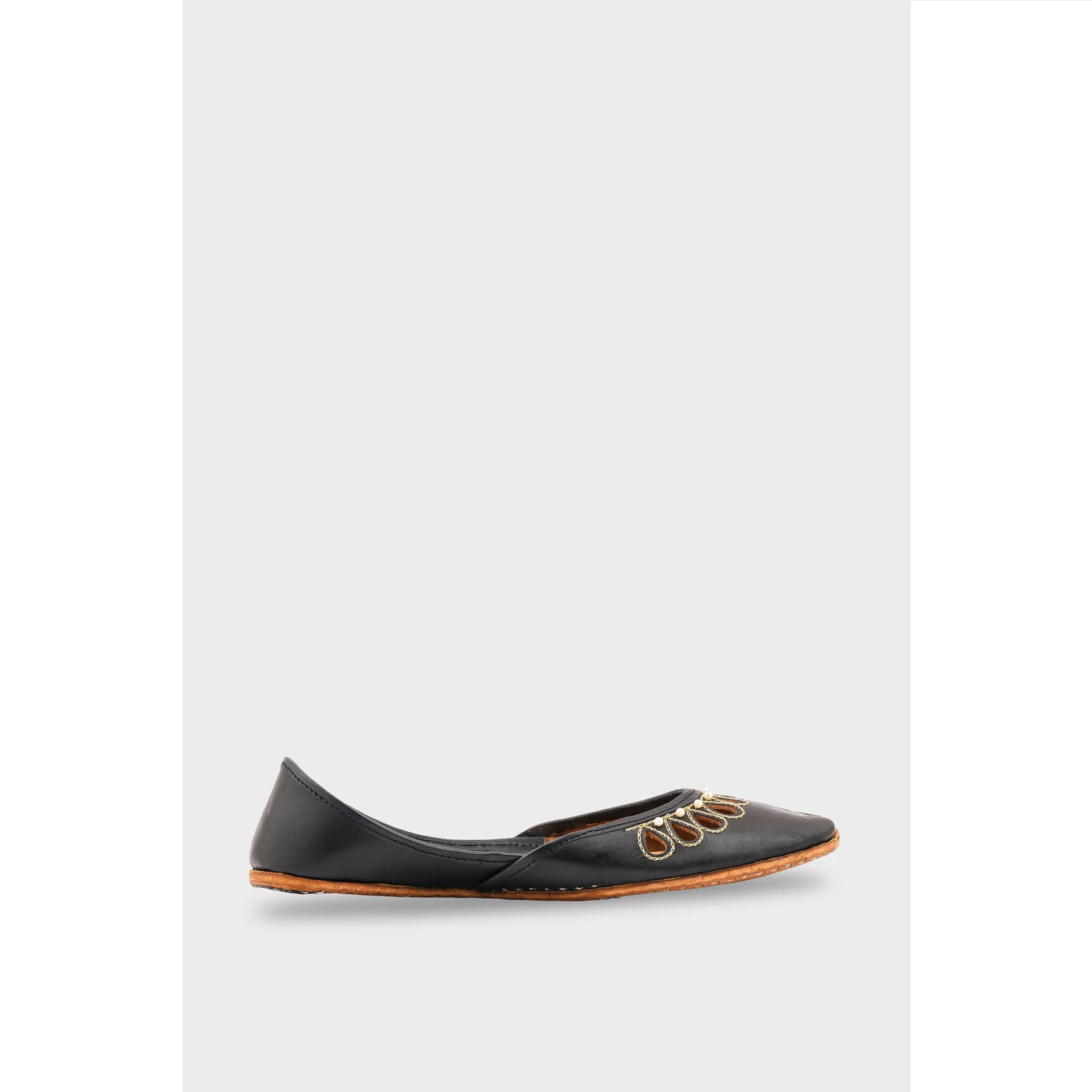 Black Leather Khussa EC8643 - Image 2