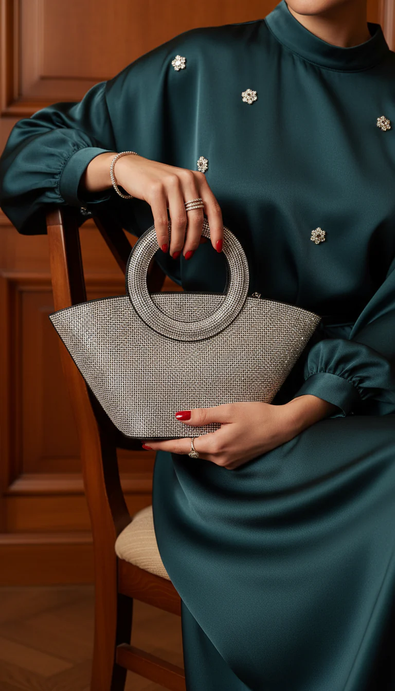 Black Fancy Hand Bag P24324