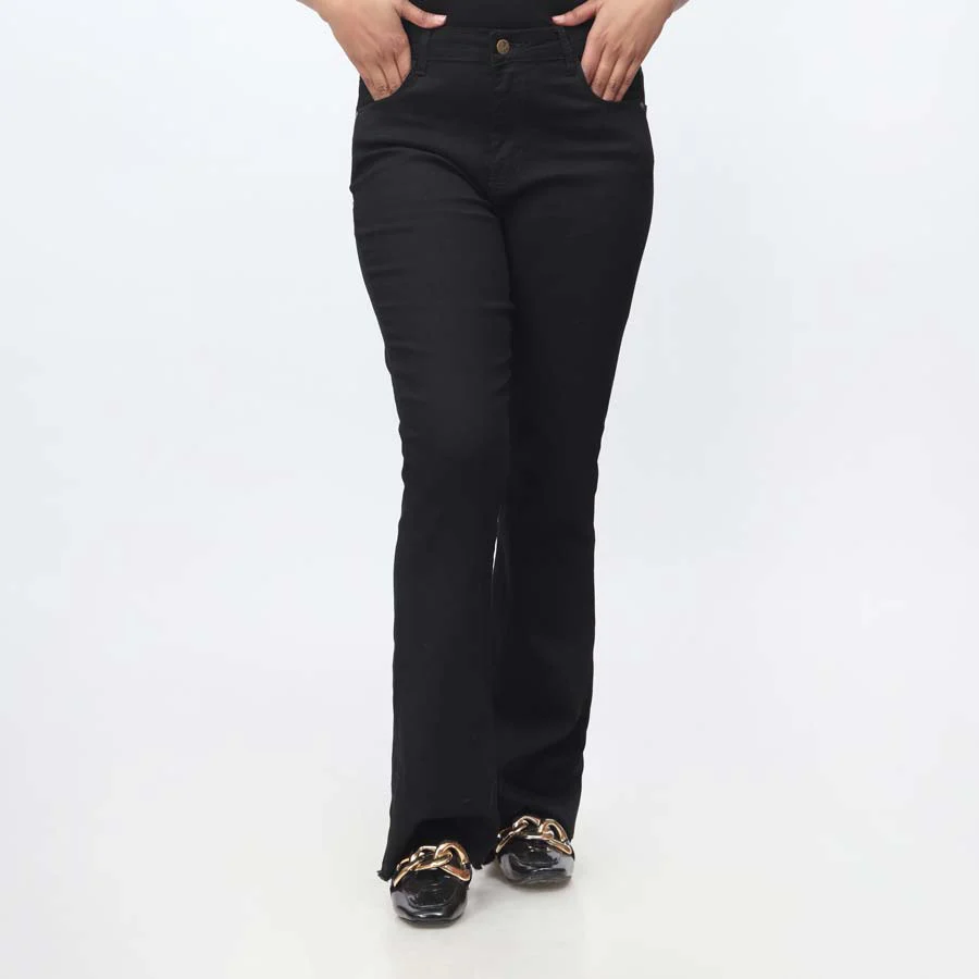Black Flapper Fit Denim Pant PW3681