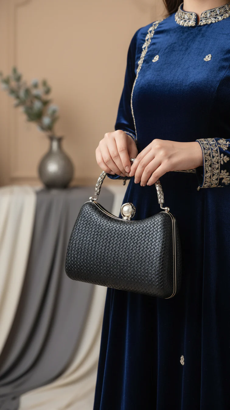 Black Formal Clutch For Women P24431