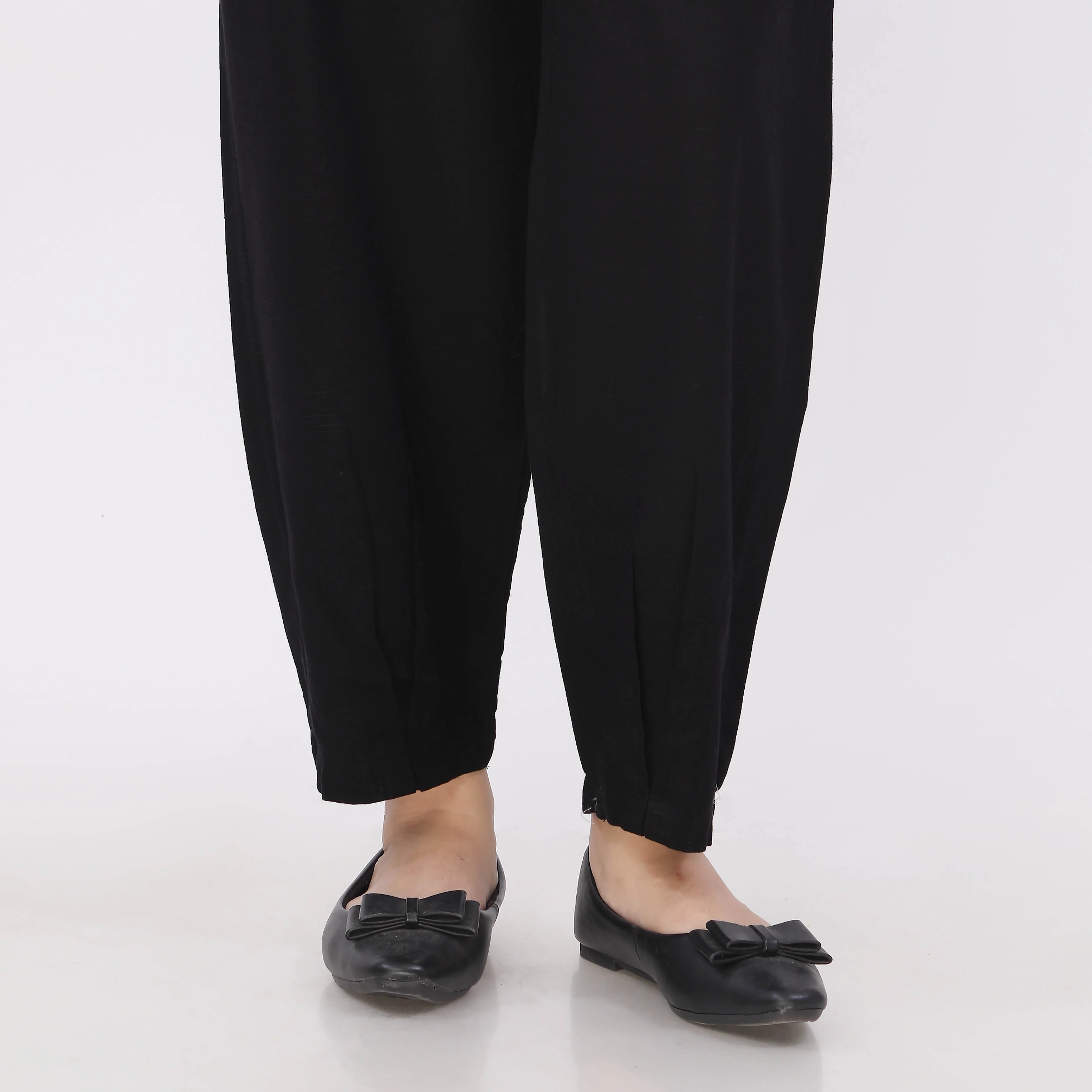 Black Slub Khader Ballon Pants PL5137 - Image 2
