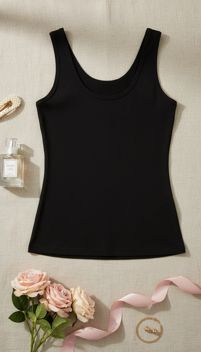 Black Solid Tank Top LC0016
