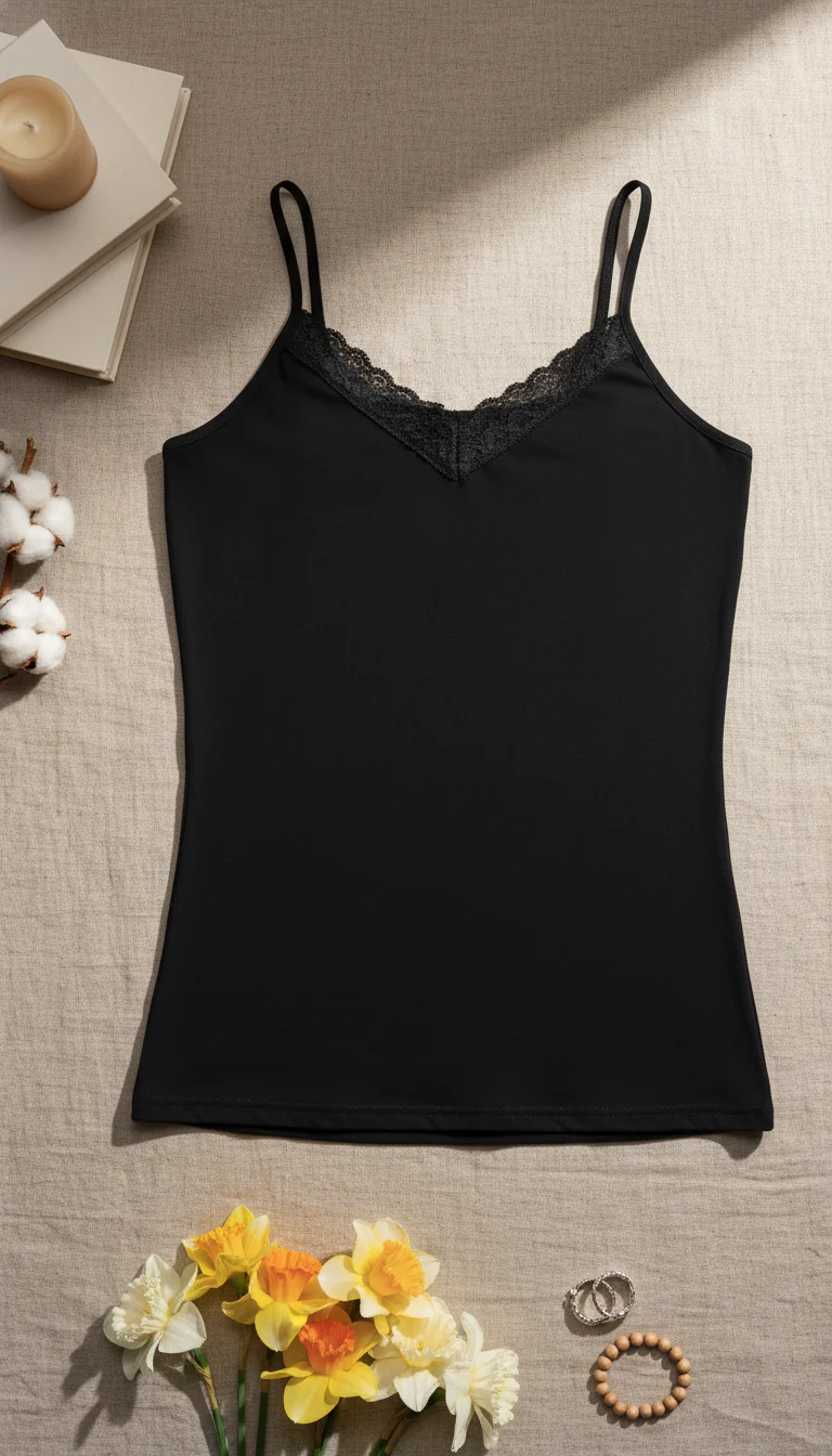 Black Solid Tank Top LC0017