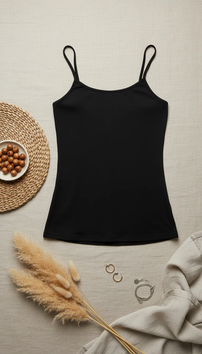 Black Solid Tank Top LC0019