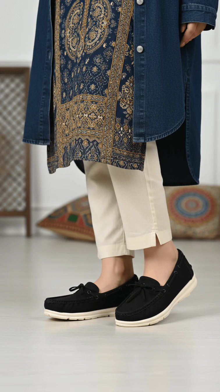 Black Women Moccasin WN4486