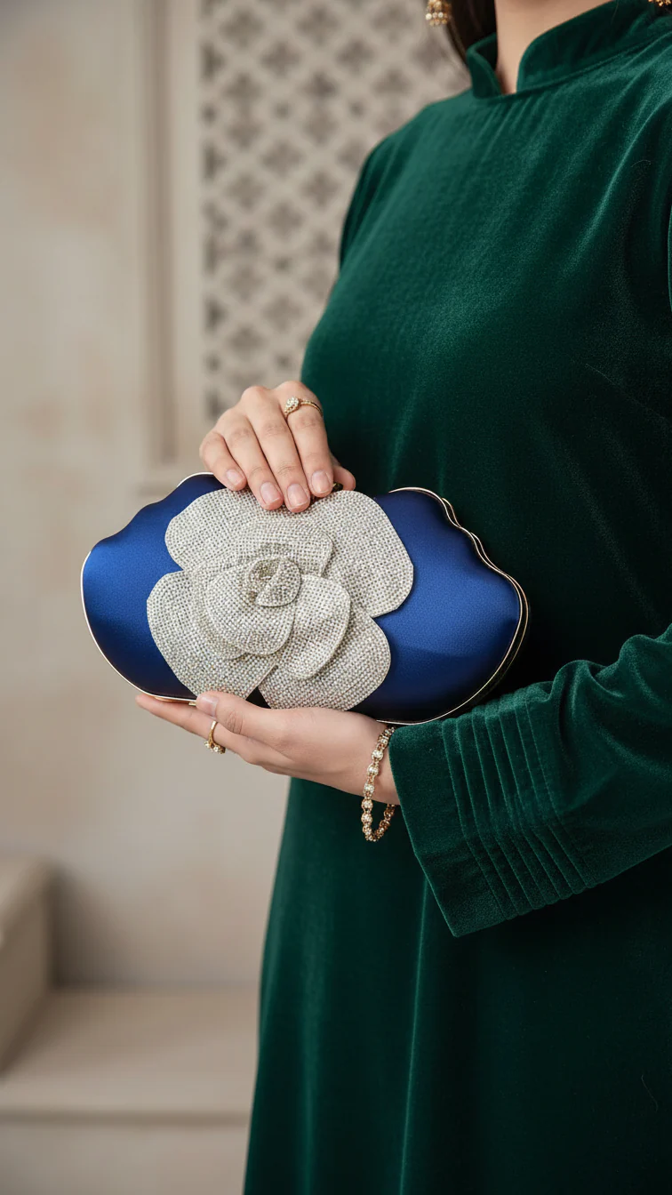 Blue Fancy Clutch For Women P24248