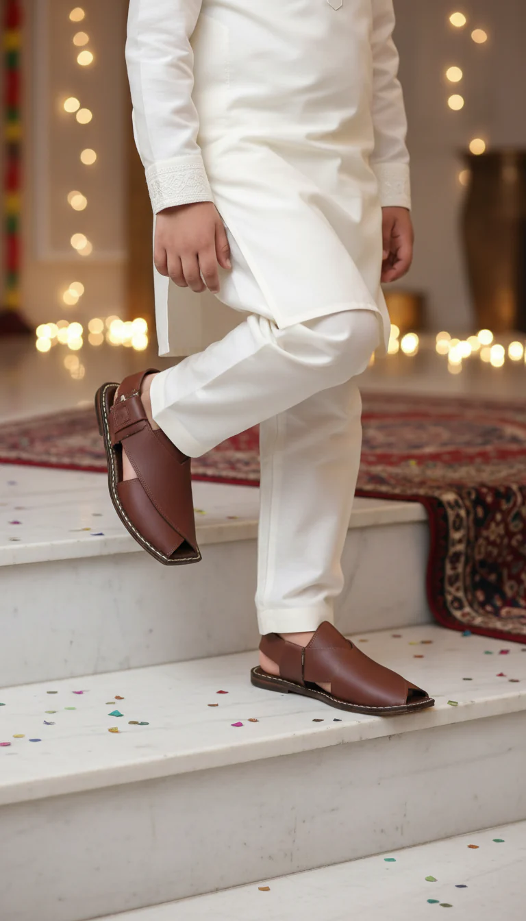 Boys Brown Peshawari Chappal KD2651