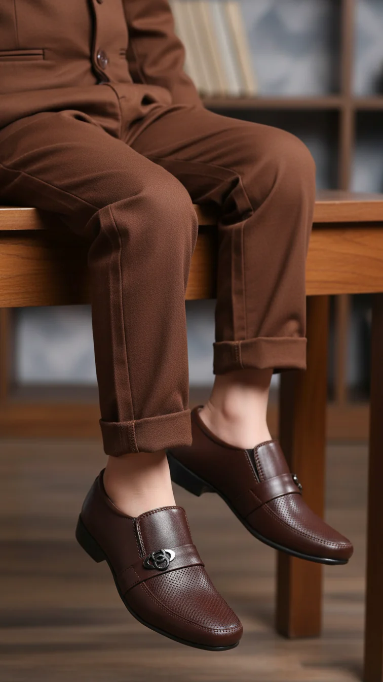 Boys Coffee Formal Moccasin KD2211