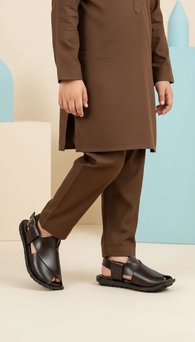 Boys Coffee Peshawari Chappal KD9955