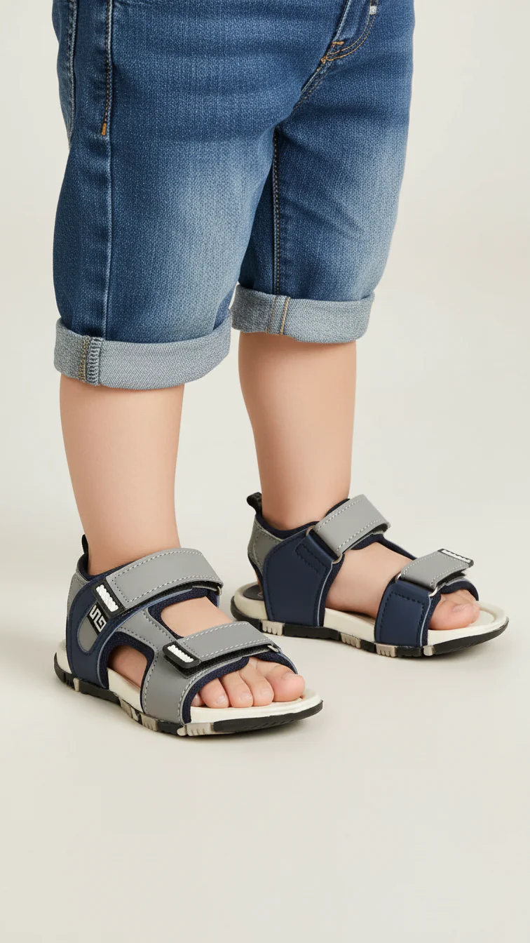 Boys Grey Casual Sandal KD4822