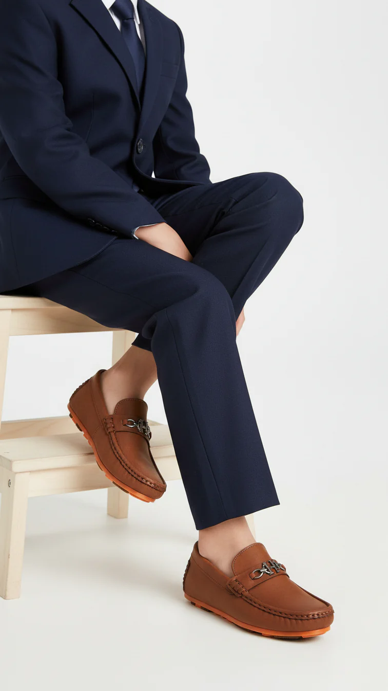 Boys Mustard Formal Moccasin KD2519