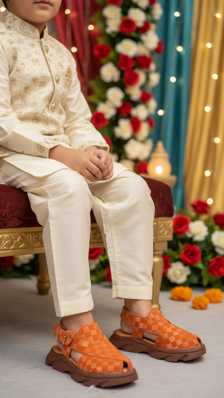 Boys Mustard Peshawari Chappal KD4959