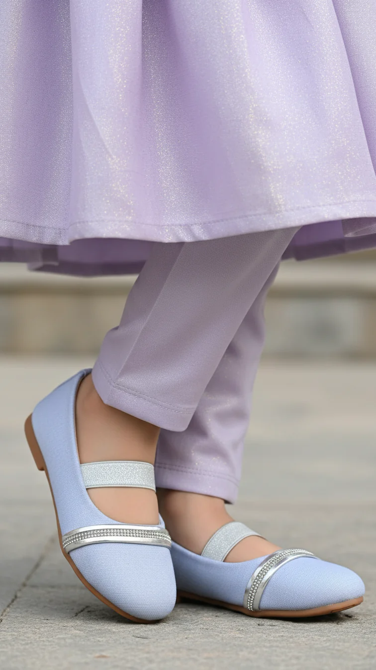 Girls Sky Blue Casual Pumps KD2265