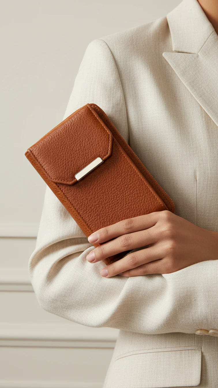 Brown Casual Pouch For Ladies P97700