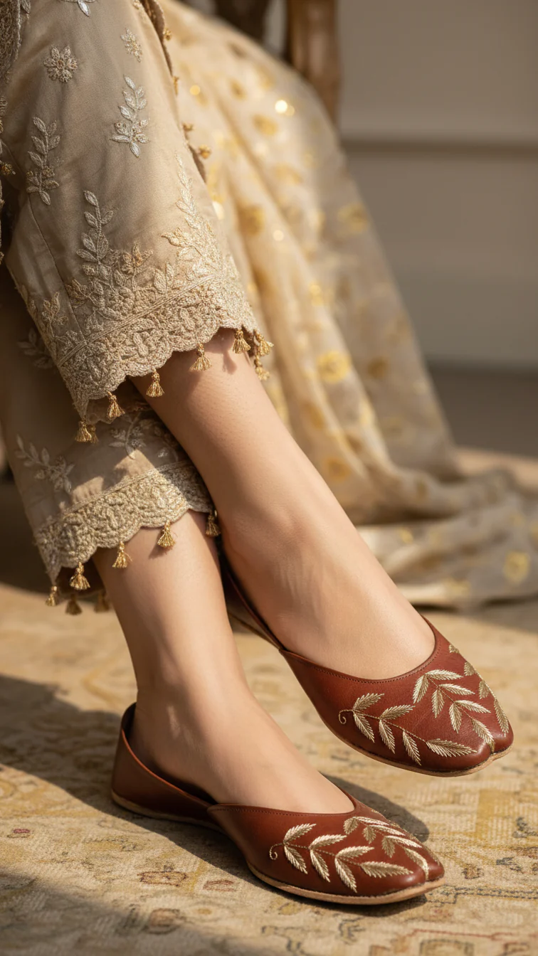 Brown Leather Khussa EC8659